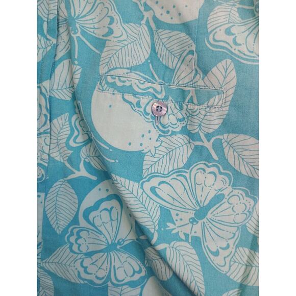 Lilly Pulitzer Skirt Women's 4 Blue Floral Hawaiian Tropical Beachy Summer Girl - Picture 4 of 5